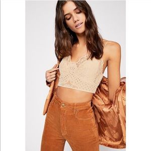 NEW Free People Champagne Velvet Adela Bralette